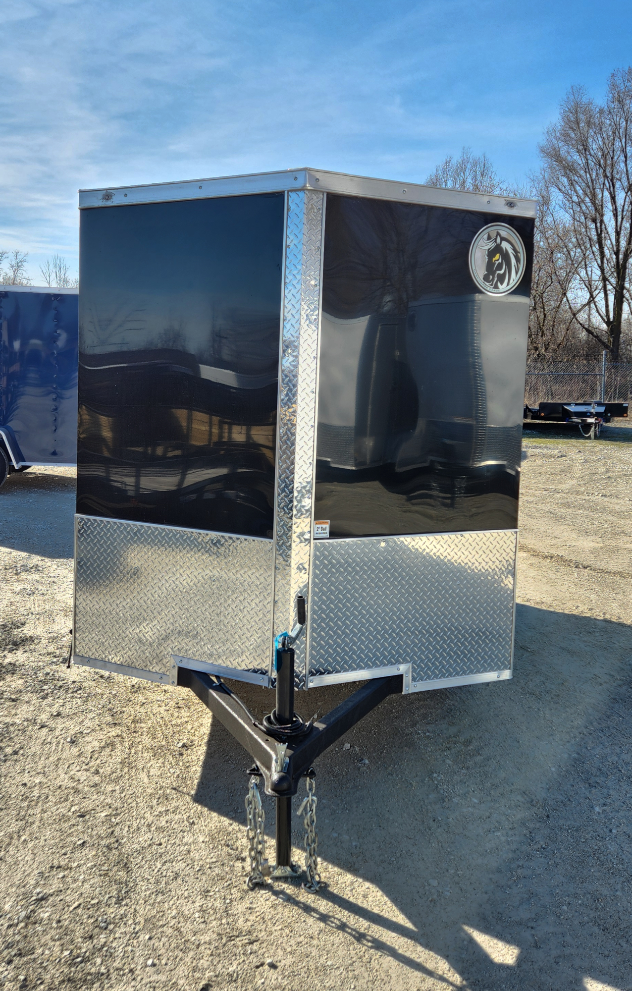 DarkHorse 6X10 Wedge Nose Single Axle Steel Cargo Trailer with Ramp Door - 1500 Series - Black